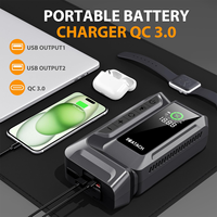 Démarreur de voiture 6-en-1 12V, batterie externe robuste avec gonfleur de pneus et lumière LED