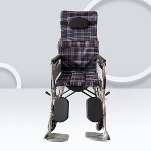 Fauteuil roulant manuel Xinkangyang semi-inclinable électroplaqué léger avec pneus gonflables pour personnes âgées et handicapées, portable - Product Image 3