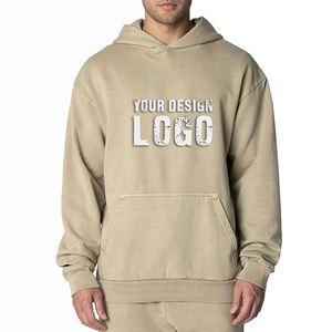 Sweat à capuche pour homme, coupe ample, épaules tombantes, style sport, épais, couleur unie, avec doublure polaire, grande taille, pour l'extérieur et décontracté - Product Image 2