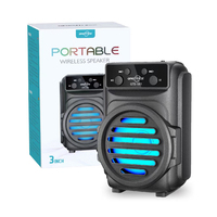 Haut-parleur portable sans fil en plastique avec caisson de basses, tweeter de 3 pouces, Bluetooth 5.0, pour la maison et l'extérieur, petit haut-parleur