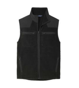 <strong>Men's</strong> <strong>Fleece</strong> Zip Up Vest, Hybrid Softshell Shoulder Panels Adjustable Hem Warm Outdoor Layering <strong>Gilet</strong> - Product Image 6