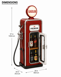 Vintage Gasoline Pump Bar <b>Cabinet</b> <b>Retro</b> Petrol Station Liquor Storage <b>Cabinet</b> with Glass Door Industrial Home Bar Furniture Deco - Product Image 4