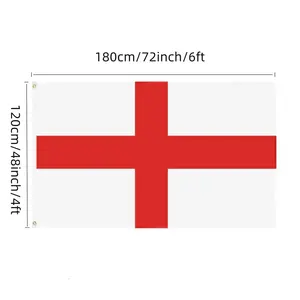 Inglaterra 2024 4*6 pies Inglaterra bandera blanca bandera Cruz Roja Equipo Impermeable países de la Mancomunidad banderas