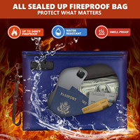Sac de rangement pour documents ignifuge et étanche, vente chaude 2025, fermeture éclair en silicone, enveloppe de sécurité personnalisée, argent, coffre-fort contre le feu, style tendance