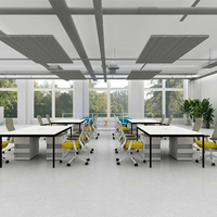 Muebles de Oficina Modulares Comerciales, Mesa de Madera para 4, 6 u 8 Personas, Estación de Trabajo con Archivador, Silla de Oficina Ergonómica