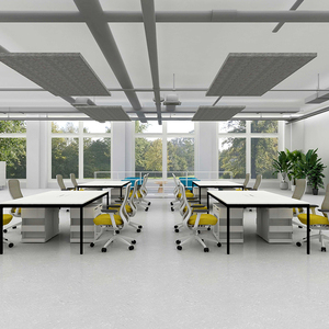 Mobili per Ufficio Modulari, Tavolo in Legno per 4 6 8 Postazioni, Scrivania con Armadietto e Sedia Ergonomica - Product Image 1