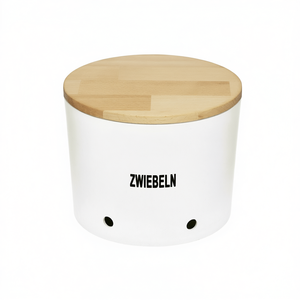 Contenedor para Alimentos con Tapa de Madera de Haya, Diseño Natural, para Guardar Cebollas - Product Image 2