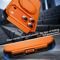 Coque de téléphone en TPU et PC pour iPhone 18 17 16 15 Pro Max, anti-rayures, avec béquille magnétique rotative à 360°, protection intégrale