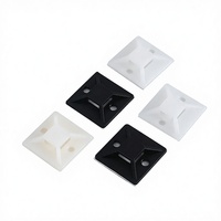 HNVANTAR Supports de fixation pour serre-câbles industriels en nylon auto-adhésifs 20*20mm, accessoires de câblage pour la gestion des fils et les clips de câbles