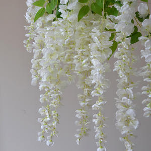 Flores de Glicinia Artificiales al por Mayor IJ046, 105 cm, 3 Ramas, Flores Colgantes de Glicinia Artificiales de Alta Calidad para Decoración de Bodas y Fiestas - Product Image 3