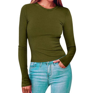 Camiseta de Manga Larga para Mujer, Económica, en Mezcla de Algodón Resistente, Perfecta para Uso Diario, Pedidos al por Mayor - Product Image 1