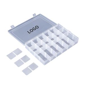 Clear Plastic Compartment Custom Printed <b>Large</b> Transparent Organizer <b>Box</b> With Logo - Product Image 2