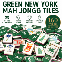 Mahjong américain vert de style Empire State Building de New York, origine Taizhou Jiangsu, sans style