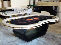 Table de poker de jeu de style européen Pieds en bois Casino de luxe Table de poker Texas Holden Table de jeu de hasard