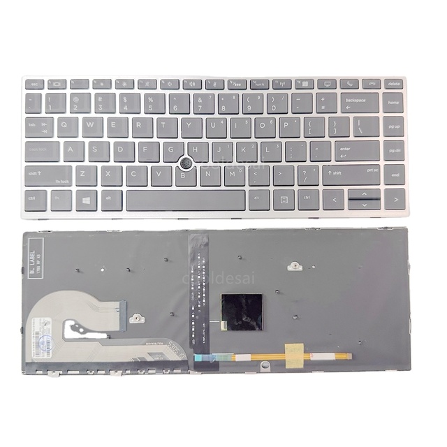 NEW US Laptop Keyboard for HP EliteBook 855 G5 850 G5 755 G5 750 G5 with Mouse Point Backlit Gray