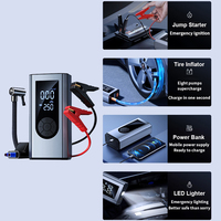 Démarreur de batterie 1000A, Compresseur d'air 150 PSI, Boîtier de démarrage 12V avec écran LCD, Lampe de poche, Boîte de rangement, pour véhicules utilitaires 5.0L, Batterie polymère 6000mAh