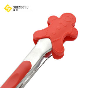 Pinces de cuisine en silicone en forme de bonhommes de pain d'épices, série Noël, pour salade, pain, barbecue extérieur, steak, buffet – Vente en gros - Product Image 5