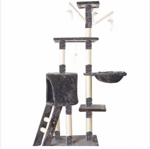 Árbol rascador de madera maciza de alta calidad con varios niveles, cesta para afilar garras, casa árbol para gatos, estructura de escalada para gatos - Product Image 1