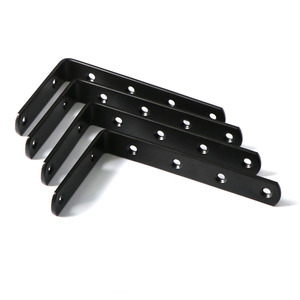 Aodli Black L-shaped Angle Bracket 125x75mm Steel <b>Wall</b> <b>Mount</b> Support Corner Bracket For <b>Shelving</b> And Furniture Fixing - Product Image 3