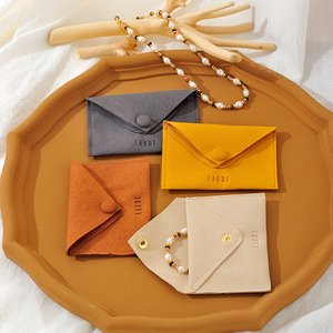 Factory Direct <b>Envelope</b> Bags Custom Muslin <b>Envelope</b> Jewelry Pouch with Button - Product Image 3