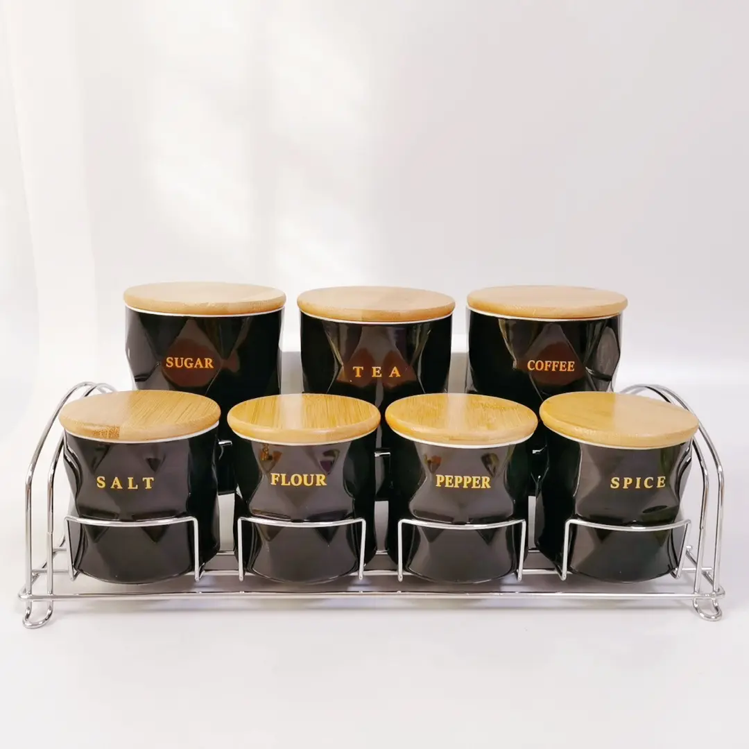 Hochwertige ODM/OEM-Küchen kanister Keramik brot Tee Kaffee Zucker kanister mit luftdichtem Siegel Bambus deckel