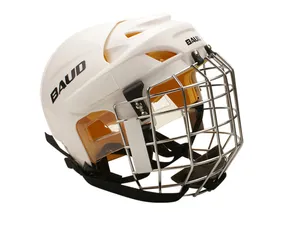 Casco de jugador de Hockey Popular caliente + jaula de Hockey jaula de cara completa casco de lanzamiento Protector de cabeza defensor de hockey sobre hielo