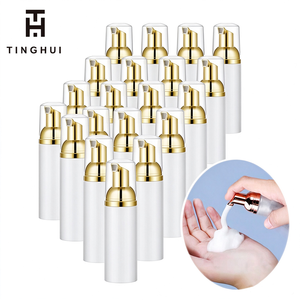 Mini flacon pompe à mousse de 1 oz et 2 oz, distributeur vide pour savon moussant, idéal pour le voyage, savon pour les mains, nettoyant pour cils, or et blanc - Product Image 1
