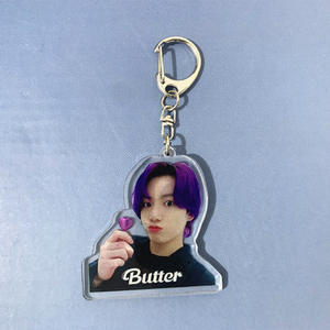 Vente flash Porte-clés coréen Star Key Chain Double face en acrylique Porte-clés Pardent <span class=keywords><strong>Butter</strong></span> <span class=keywords><strong>Jimin</strong></span> Suga Kpop Stars - Product Image 5
