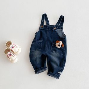 Angou Winter Toddler Baby Boys Girls Pants Overalls Denim Solid Casual Kids Clothes Trousers Wholesale - Product Image 2