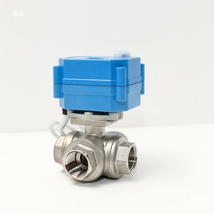 Válvula de bola de 3 vías de acero inoxidable con actuador eléctrico de rosca de 1/2 pulgada para control de agua - Product Image 4