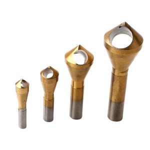 4pc Angled Hole Chamfering Tool Set 2-5 5-10 10-15 15-20 High-speed Steel Round Shank For Steel Deburring - Product Image 4