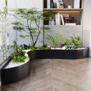 Jardinières en fer forgé sur pied, forme irrégulière, pour balcon, cour et jardin, en métal courbé, style boîte à fleurs. - Product Image 2