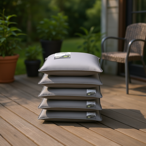 Juego de 6 cojines para sillas de exterior, color gris, 19,7x19,7 pulgadas, 100 por ciento poliéster, forma cuadrada, para muebles de patio - Product Image 2