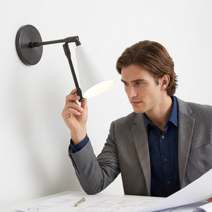 Minimalist Wall Mounted Desk Lamp Black Metal Adjustable Arm Office Lighting Fixture Indoor Home Decor - Product Image 1