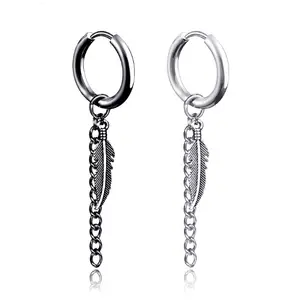 High quality earrings tassel jewelry feather earrings for men