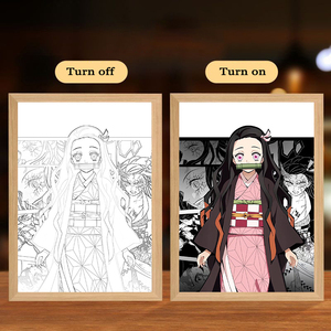 Cadeau Anime Personnalisé, Art Mural Anime, Lumières, Décoration <span class=keywords><strong>Manga</strong></span>, Cadre <span class=keywords><strong>Photo</strong></span> LED pour Chambre d'Adolescent, Bureau, Alimenté par USB - Product Image 5