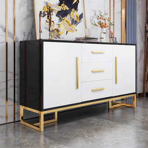 KENEDY <strong>Cheap</strong> <strong>Sideboards</strong> Buffet Black Stone Top Kitchen Cabinet <strong>Sideboard</strong> Stainless Steel Base <strong>Sideboard</strong> - Product Image 1