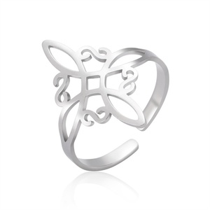 Anillos Personalizados de Fábrica, Anillo Ajustable de Acero Inoxidable Chapado en Oro, Joyería de Moda, Anillos de Regalo para Mujer - Product Image 2