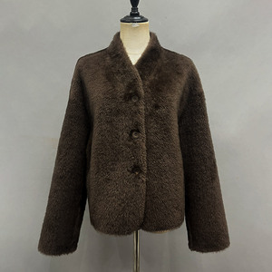 Luxury Real Genuine <strong>Sheepskin</strong> Shearling <strong>Coat</strong> Women Warm Winter Stand Collar Cropped Outerwear <strong>for</strong> Ladies - Product Image 6