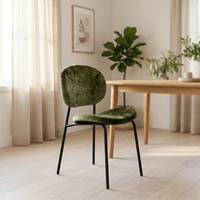 Chaises d'appoint en velours vert, style nordique minimaliste moderne, pour restaurant et table à manger, vente en gros directe d'usine