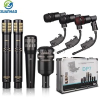 Kit de microphones de batterie professionnels 7 pièces, micros dynamiques pour instruments DP7, pour batterie, performance live, enregistrement sur scène