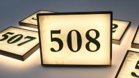 Panneau d'adresse lumineux personnalisé signes de numéro de maison éclairés panneau de porte numérique led plaques de porte