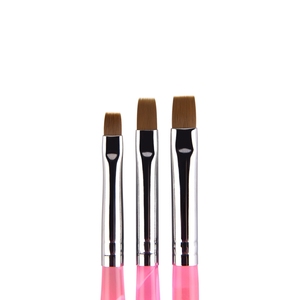 KADS <b>Nail</b> Brush Pen UV Gel Painting BrushNail Flat Crystal Brush 4 6 8 Sizes Nylon Bristle Pink Handle <b>Nail</b> Art Painting Tool - Product Image 5