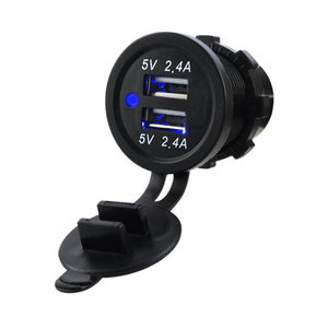 12V 24V DC tự động xe buýt USB ổ cắm kép 5V 2.4A 4.8 amps 4.8A xe sạc với chỉ số LED - Product Image 4