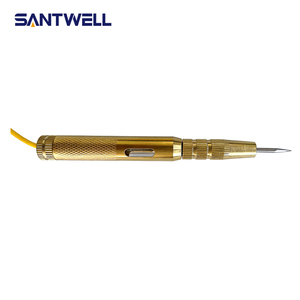 <b>Retractable</b> Brass Car Circuit Tester <b>Pen</b>, 6-12-24V Automotive Voltage Tester with LED Indicator - Product Image 2