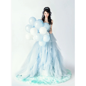 Evening Gown Ball Gown Strapless Empire Waist Organza Candy Color Princess Style Tutu For Birthday Parties Annual Meetings - Product Image 1