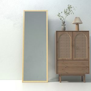 กระจกตั้งพื้นทรงเต็มตัว กรอบโลหะสีเงิน 4 มม. สไตล์อาร์ตเดโค โมเดิร์นกลางศตวรรษ  ขนาดสั่งทำได้ - Product Image 2