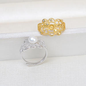 S925 Silver <b>Ring</b> for Women Retro Palace Open Design with 18K Plating 4-6 Size Living Mouth DIY <b>Pearl</b> Jewelry 46 Accessories - Product Image 3