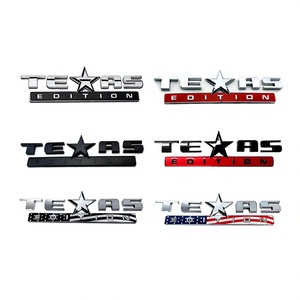 Emblème de luxe édition TEXAS 254*76mm, drapeau américain noir rouge chromé ABS FT1027, adhésif réutilisable 3M4229P, Forten Kingdom - Product Image 4