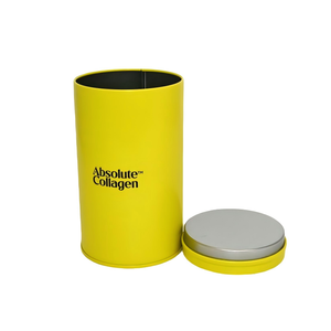 Round Tinplate Can Custom Logo Collagen Powder Tea Supplement Airtight Metal Packaging <b>Tin</b> Jar - Product Image 3
